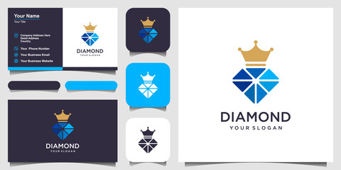 King Diamond Icon Logo Design Element. business card design