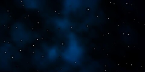 Dark BLUE vector layout with bright stars. Decorative illustration with stars on abstract template. Pattern for wrapping gifts.