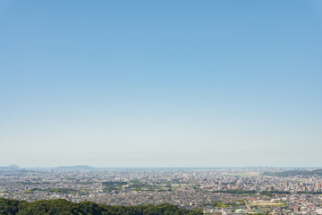天拝山の山頂から福岡市街を望む