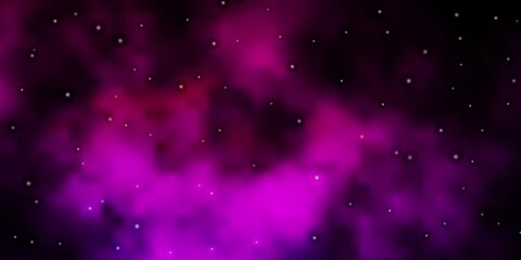 Dark Pink vector background with small and big stars. Shining colorful illustration with small and big stars. Best design for your ad, poster, banner.