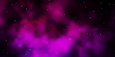 Fototapeta premium Dark Pink vector background with small and big stars. Shining colorful illustration with small and big stars. Best design for your ad, poster, banner.
