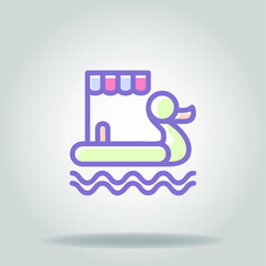 duck boat colorful colorful icon
