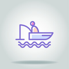 Fototapeta premium fishing boat colorful colorful icon 