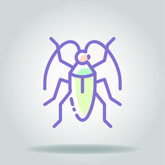 insect colorful icon
