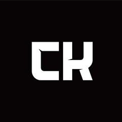 C K letter monogram style initial logo template
