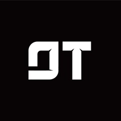D T letter monogram style initial logo template