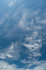 Background. Blue sky and cirrus clouds