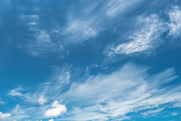 Background. Blue sky and cirrus clouds