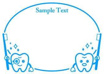 眼鏡をかけた歯のキャラクターの装飾枠