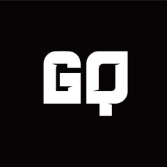G Q letter monogram style initial logo template