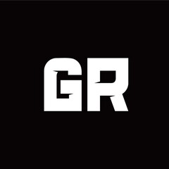 G R letter monogram style initial logo template