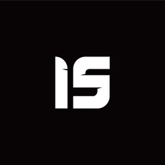 I S letter monogram style initial logo template