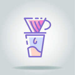 coffe maker v60 colorful icon
