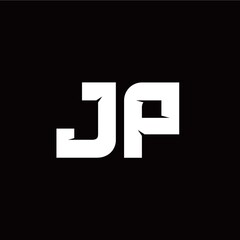 J P letter monogram style initial logo template