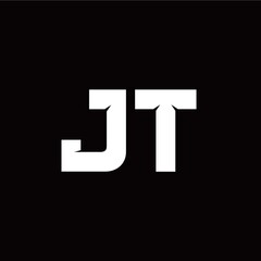 J T letter monogram style initial logo template