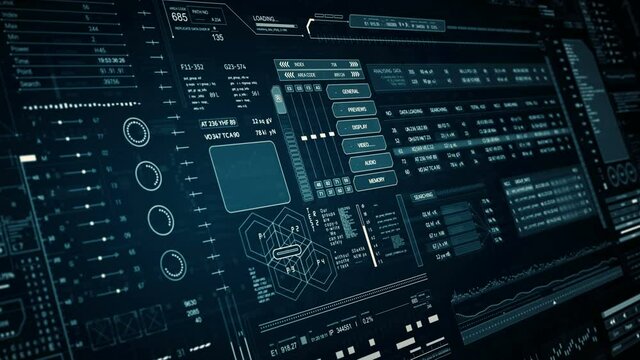 HUD technological background.User Interface HUD.HUD technological futuristic intro.SciFi data pannel.Digital infographic elements.2D Graphic.CG.Broadcast intro.Blue,green.