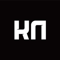 K N letter monogram style initial logo template