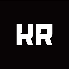K R letter monogram style initial logo template