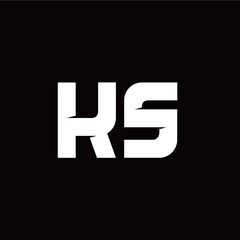 K S letter monogram style initial logo template