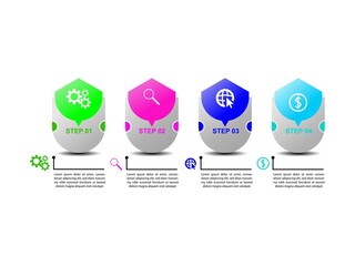 Business data visualization.  Abstract Process chart or graph elements, diagram with step option parts or processes. Vector business template for presentation. Creative concept for infographic.