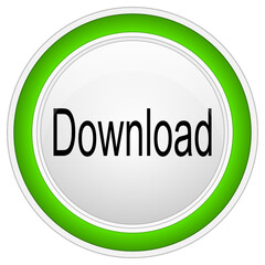 Download button on white background - illustration