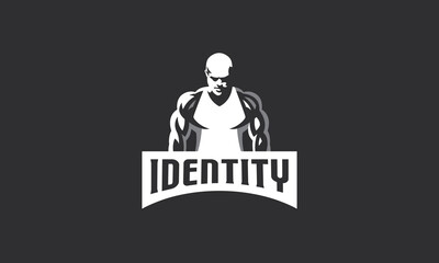 A muscular bodybuilder logo. Gym logo. Gym logo for sale.