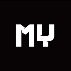 M Y letter monogram style initial logo template