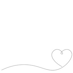 Heart background. Line draw. Vector illustration