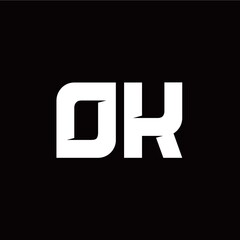 O K letter monogram style initial logo template