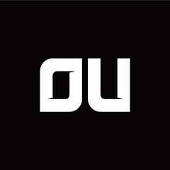 O U letter monogram style initial logo template
