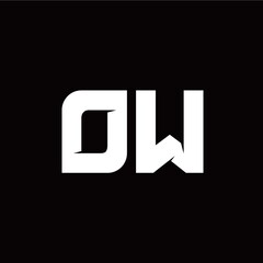 Fototapeta premium O W letter monogram style initial logo template