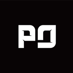 P D letter monogram style initial logo template