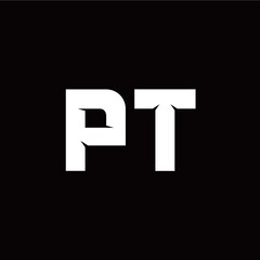 Fototapeta premium P T letter monogram style initial logo template