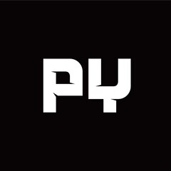 Obraz premium P Y letter monogram style initial logo template