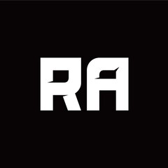 R A letter monogram style initial logo template