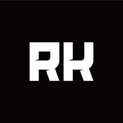 R K letter monogram style initial logo template