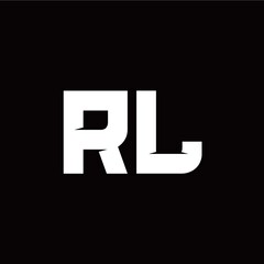 R L letter monogram style initial logo template