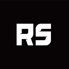 R S letter monogram style initial logo template