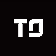 T D letter monogram style initial logo template