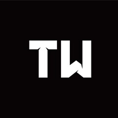 T W letter monogram style initial logo template