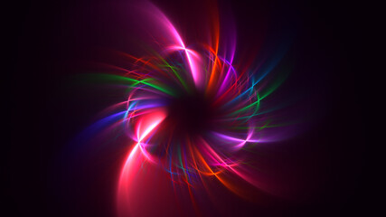 3D rendering abstract multicolor fractal light background