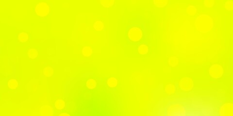Light green, yellow vector background with bubbles.