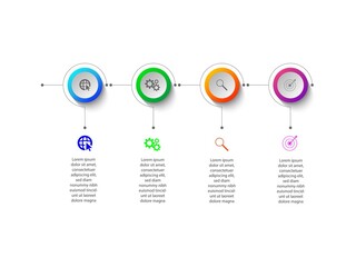 Business data visualization.  Abstract Process chart or graph elements, diagram with step option parts or processes. Vector business template for presentation. Creative concept for infographic.
