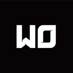 W O letter monogram style initial logo template