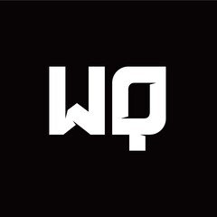 W Q letter monogram style initial logo template