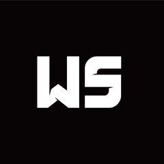 W S letter monogram style initial logo template