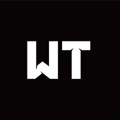 W T letter monogram style initial logo template