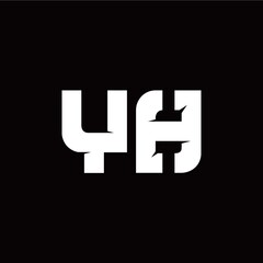 Y H letter monogram style initial logo template