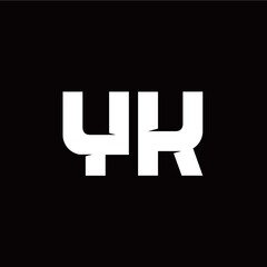 Y K letter monogram style initial logo template
