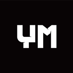 Y M letter monogram style initial logo template